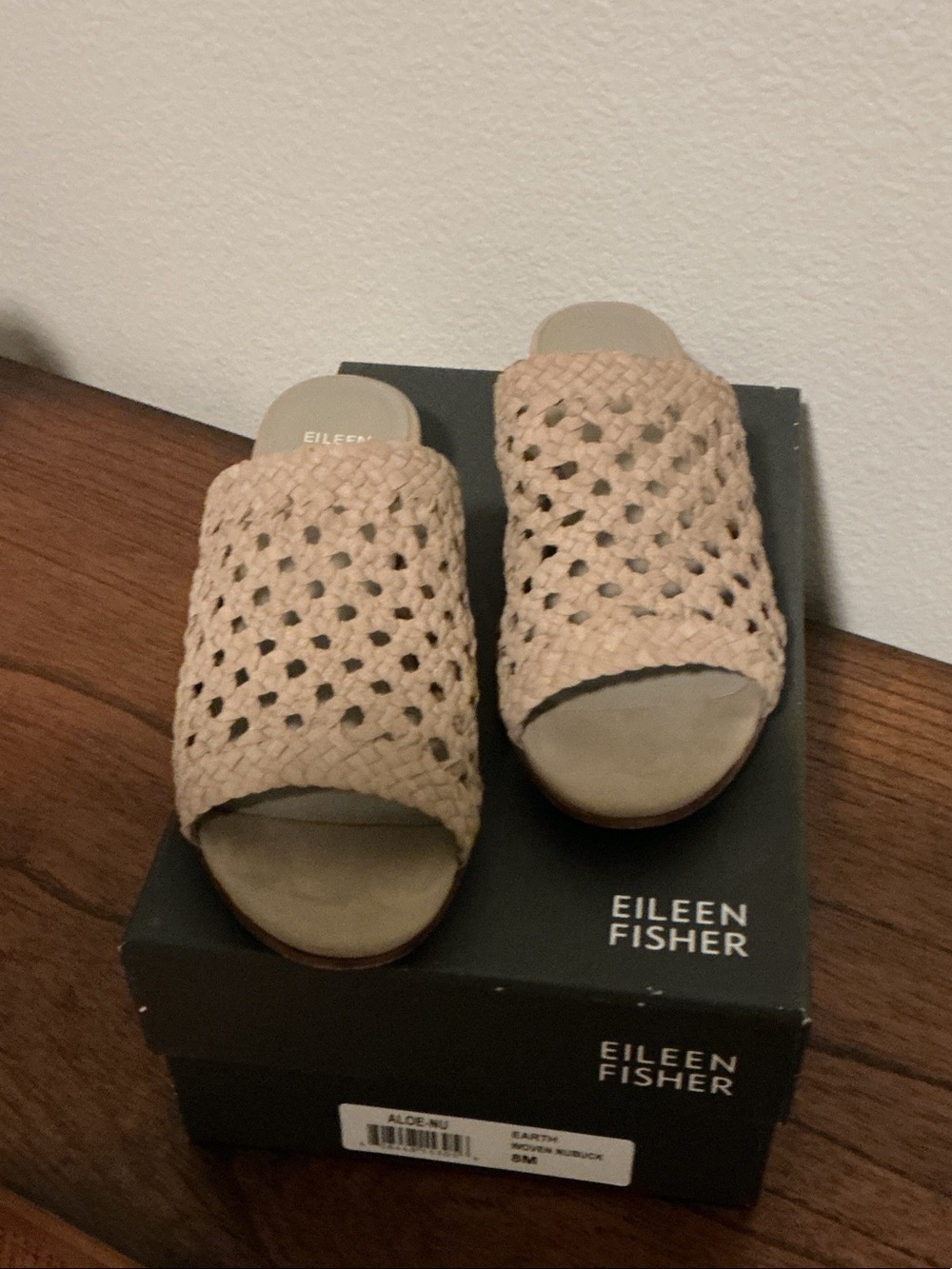 Eileen Fisher Neutral Woven Slide Mules